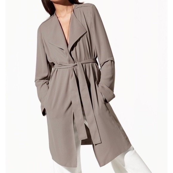 Babaton Jackets & Coats Aritzia Babaton Quincey Trench Taupe Poshmark